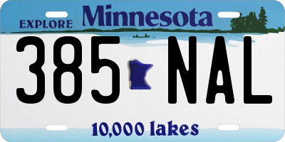 MN license plate 385NAL