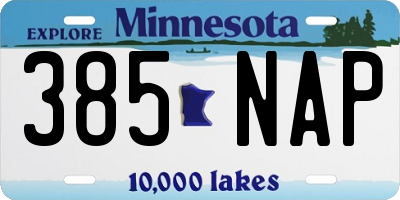 MN license plate 385NAP