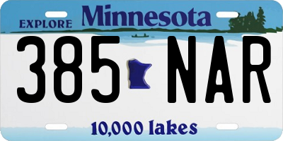 MN license plate 385NAR