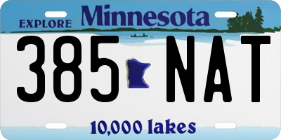 MN license plate 385NAT