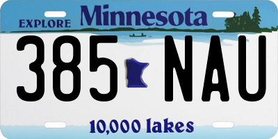 MN license plate 385NAU