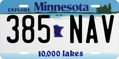 MN license plate 385NAV