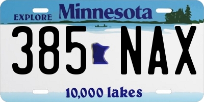 MN license plate 385NAX