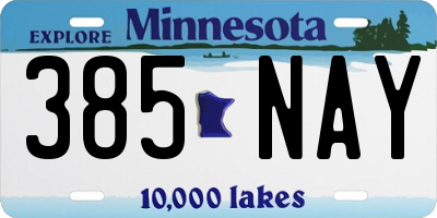 MN license plate 385NAY