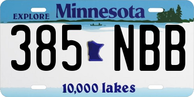 MN license plate 385NBB
