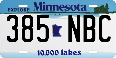 MN license plate 385NBC