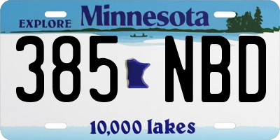 MN license plate 385NBD