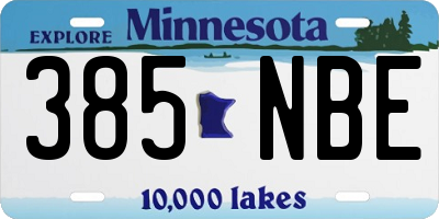 MN license plate 385NBE