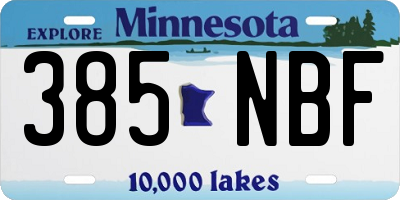 MN license plate 385NBF