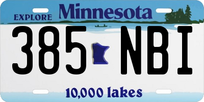 MN license plate 385NBI