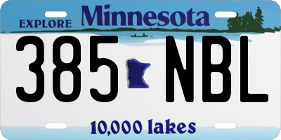 MN license plate 385NBL