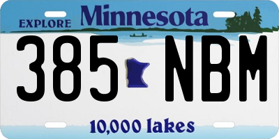 MN license plate 385NBM
