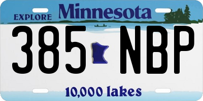 MN license plate 385NBP