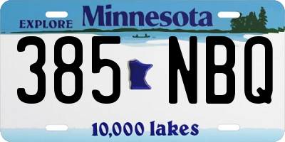 MN license plate 385NBQ