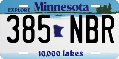 MN license plate 385NBR