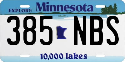 MN license plate 385NBS