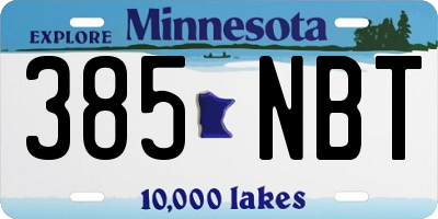 MN license plate 385NBT