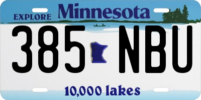 MN license plate 385NBU