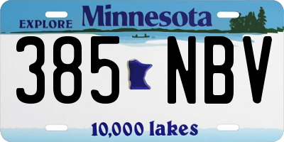 MN license plate 385NBV