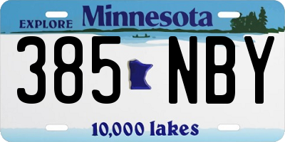 MN license plate 385NBY