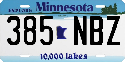 MN license plate 385NBZ