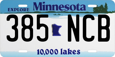 MN license plate 385NCB