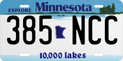 MN license plate 385NCC