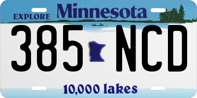 MN license plate 385NCD