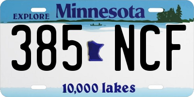 MN license plate 385NCF