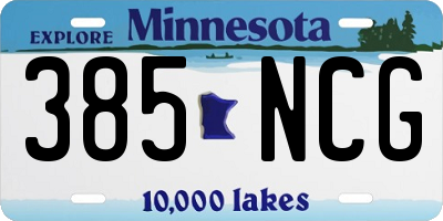 MN license plate 385NCG