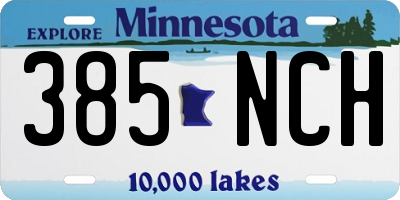 MN license plate 385NCH