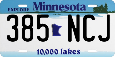MN license plate 385NCJ