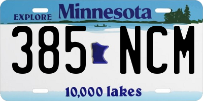 MN license plate 385NCM