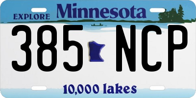 MN license plate 385NCP