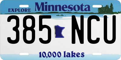 MN license plate 385NCU