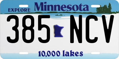 MN license plate 385NCV