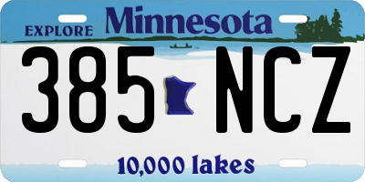 MN license plate 385NCZ