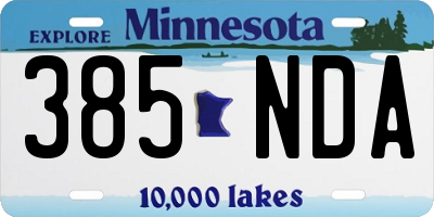 MN license plate 385NDA