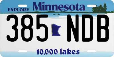 MN license plate 385NDB