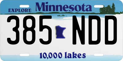MN license plate 385NDD