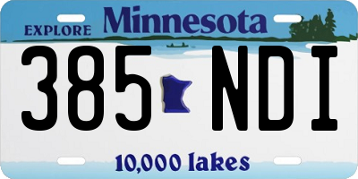 MN license plate 385NDI