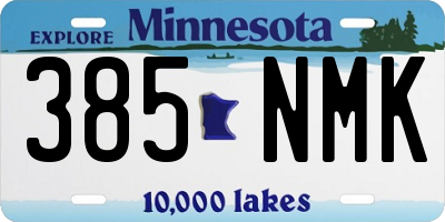 MN license plate 385NMK