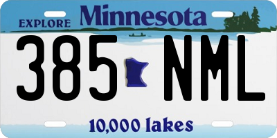 MN license plate 385NML