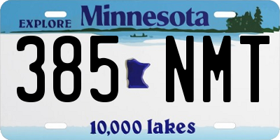 MN license plate 385NMT