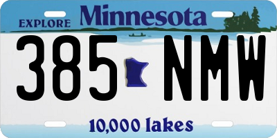 MN license plate 385NMW