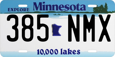 MN license plate 385NMX