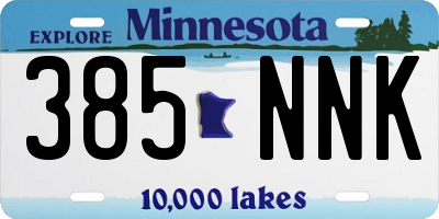 MN license plate 385NNK