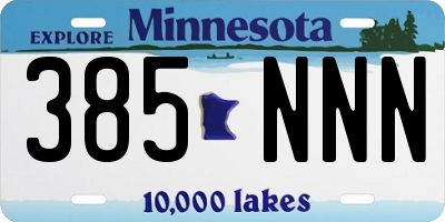 MN license plate 385NNN