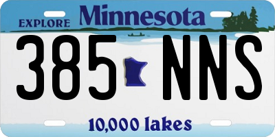 MN license plate 385NNS