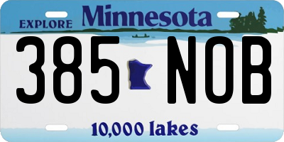 MN license plate 385NOB